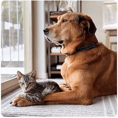 Dog and cat together