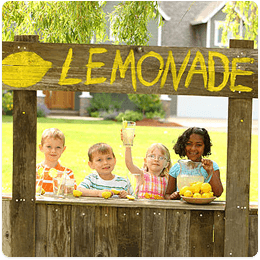 Kids at a lemonade stand