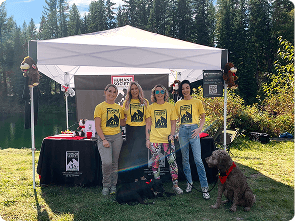 Volunteers at an event booth