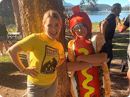 Volunteers in costume at an event