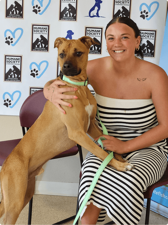 Person with adopted dog